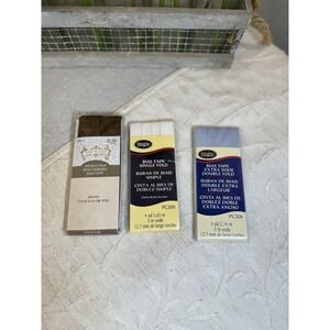 Lot of 3‎ Wrights & Sew-Ology Bias Tape & Quilt Binding - Blue, White, Brown
